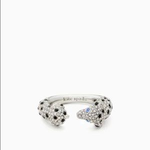 ♠️Kate Spade Hot Dog Statement Pave Ring, Silver/ Clear NWT